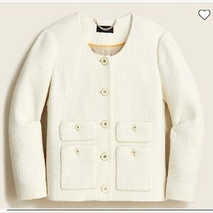Jcrew Cream Boucle Short Jacket